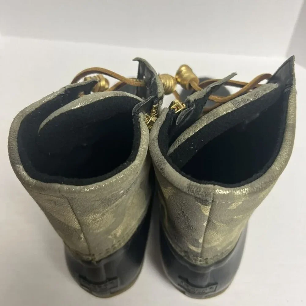 Sperry Womens Saltwater Camo Boots Size 9.5 M